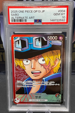 2025 One Piece Japanese OP13-004 Sabo Alternate Art Leader PSA 10 GEM MINT - Image 1