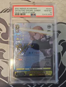 Bushiroad Weiss Schwarz Oath of the Sword, Saber (SP) NM PSA 10 - Image 1