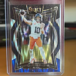 2024 Panini Select - Concourse Bo Nix #30 Black & Blue Shock Prizm (RC) - Image 1