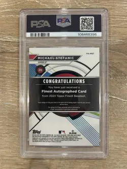 2023 Topps Finest Michael Stefanic Rookie Autograph PSA GEM MINT 10 AUTO 10 - Image 3