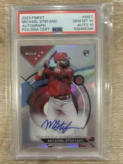 2023 Topps Finest Michael Stefanic Rookie Autograph PSA GEM MINT 10 AUTO 10 - Image 4