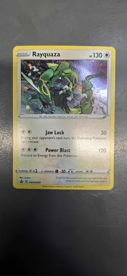 Pokemon TCG Rayquaza SWSH029 Black Star Promo Holo Card Near Mint Condition - Image 1