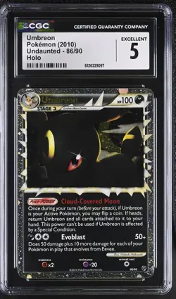 CGC 5 Umbreon 86/90 Holo Undaunted Pokemon Card - Image 1