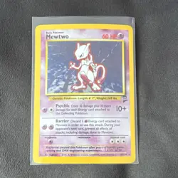 Pokemon Mewtwo Base Set 2 Holo Rare 60 HP Card 010/102 English 2000 - Image 3