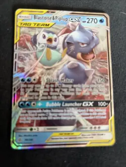 Blastoise & Piplup GX TAG TEAM Ultra Rare Holo Pokemon Card 38/236 - Image 1