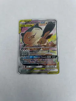 Pokemon TCG Eevee & Snorlax GX SM169 Holo Card MP Condition - Image 1