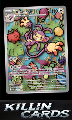 Ambipom - 107/094 107/094 Pokemon Illustration Rare ME02: Phantasmal Flames Card - Image 1