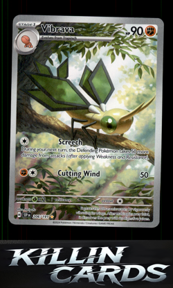Vibrava - 206/191 206/191 Pokemon Illustration Rare SV08: Surging Sparks Card NM - Image 1