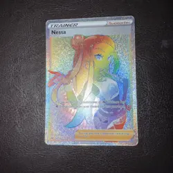 Pokemon TCG Nessa 196/185 Vivid Voltage Holo Rainbow Secret Rare Card - Image 1