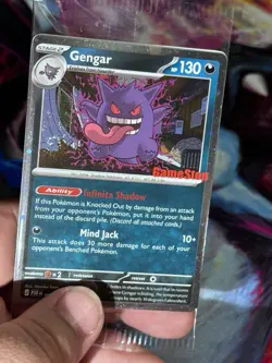 *DOUBLE SWIRL* Above The Bed + Left Of Gengar! 050/088 Gamestop Promo Pkmn Card - Image 1