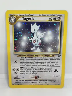 Pokemon TCG Togetic Neo Genesis Holo Card 16/111 Unlimited Rare NM 🌀SWIRL🌀 - Image 1