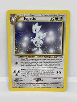 Pokemon TCG Togetic Neo Genesis Holo Card 16/111 Unlimited Rare NM 🌀SWIRL🌀 - Image 2