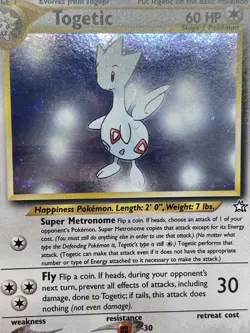 Pokemon TCG Togetic Neo Genesis Holo Card 16/111 Unlimited Rare NM 🌀SWIRL🌀 - Image 4