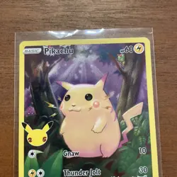 Pikachu 5/25, NM Full Art Holo, Pokemon Celebrations 25th Anniversary TCG Card - Image 3