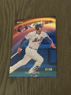 2025 Topps Finest Creators Blue Refractor /99 #C-28 JUAN SOTO New York Mets Card - Image 1