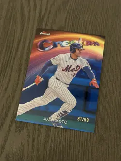 2025 Topps Finest Creators Blue Refractor /99 #C-28 JUAN SOTO New York Mets Card - Image 5