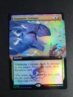 Traumatic Critique (Extended Art Foil) Rare MTG Secrets of Strixhaven - Image 1