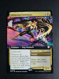 Defacing Duskmage (Extended Art) Rare MTG Secrets of Strixhaven Commander - Image 1