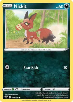 Nickit 103/189 Trick or Trade Regular NM-Mint Pokemon Card TCG - Image 1