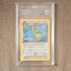 Wizards Dark Dragonite 1st Ed Non Holo Rare TAG 10 Team Rocket 22/82 Pokemon - Image 3
