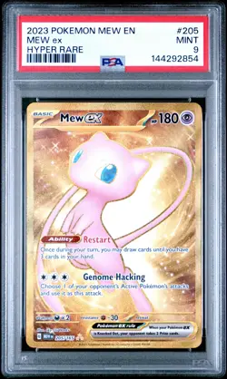 2023 POKEMON MEW EN-151 HYPER RARE #205 MEW EX PSA 9 - Image 1