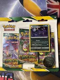 Pokemon TCG Evolving Skies Triple Blister Packs Unbecoming Promo. Brand New - Image 3
