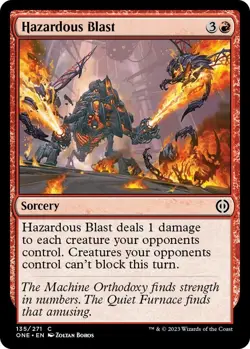 NM Foil Hazardous Blast, MTG, Phyrexia: One, Magic the Gathering, 135 - Image 1