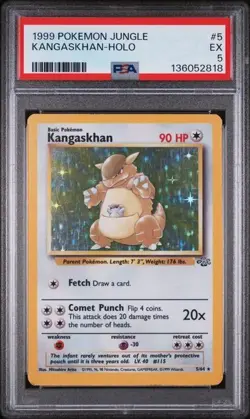 New Cert* Kangaskhan Holo PSA 5 - Jungle - Pokemon - 1999 WOTC #5/64 - Image 1