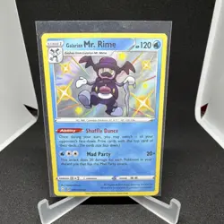 Pokemon TCG Galarian Mr. Rime Shining Fates SV021 Shiny Holo Rare 120 HP - Image 1
