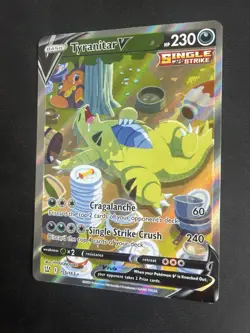 🥇 Tyranitar V 155/163 (Alternate Full Art) SWSH05: Battle Styles Holo Pokemon - Image 4