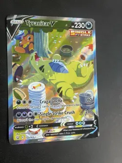 🥇 Tyranitar V 155/163 (Alternate Full Art) SWSH05: Battle Styles Holo Pokemon - Image 5