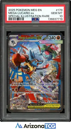 Pokemon 2025 Mega Lucario ex 179/132 SIR Mega Evolution GEM MINT PSA 10 - Image 1