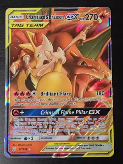 Charizard & Braixen GX 22/236 - Cosmic Eclipse - Ultra Rare - Pokemon - Image 1