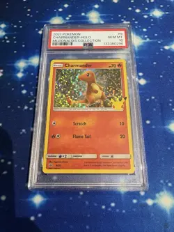 2021 Pokemon Charmander Holo McDonald's 25th Anniversary Collection PSA 10 - Image 1