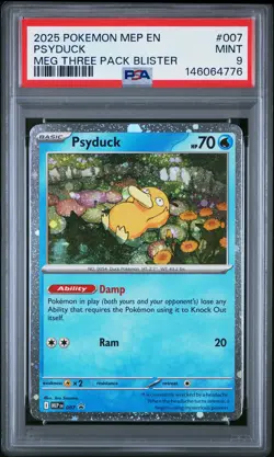 2025 POKEMON MEP EN-ME BLACK STAR PROMO #007 PSYDUCK PSA 9 - Image 1