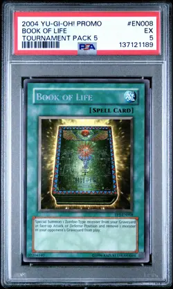 2004 YU-GI-OH! PROMO TP5-TOURNAMENT PACK 5 #EN008 BOOK OF LIFE PSA 5 - Image 1