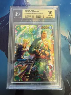 Roronoa Zoro Bubble SP PRB02-006 English BGS PRISTINE 10 One Piece TCG - Image 1