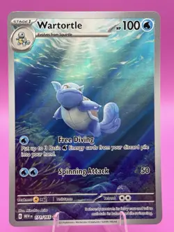 Pokemon TCG Wartortle 171/165 Scarlet & Violet 151 Holo Illustration Rare Card - Image 1