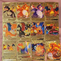 Pokemon TCG Nintendo Charizard Gold Foil Metal Card Lot V GX 2020 English - Image 1