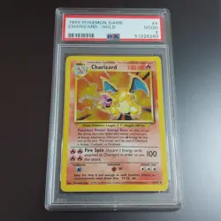1999 Pokemon Base Set Charizard Holo Card 4/102 PSA 2 graded pokemon vintage - Image 1