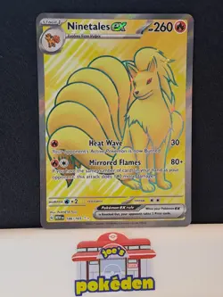 Pokemon Ninetales EX 186/165 Holo Ultra Rare Card English, Near Mint Condition - Image 1
