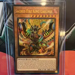 Yu-Gi-Oh! TCG Sacred Fire King Garunix Card RA05-EN031 Ultimate Rare 1st Ed - Image 1