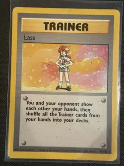 Pokemon TCG Trainer Lass Base Set Unlimited Rare Card 75/102 Vintage 1999 - Image 1