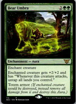 Bear Umbra 113 Rare Commander: Kamigawa: Neon Dynasty Magic: The Gathering NM - Image 1
