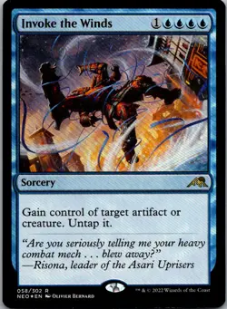 Invoke the Winds 58 Foil Rare Kamigawa: Neon Dynasty Magic: The Gathering NM - Image 1