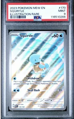 POKEMON SQUIRTLE 2023 MEW EN-151 ILLUSTRATION RARE #170 PSA 9 - Image 1