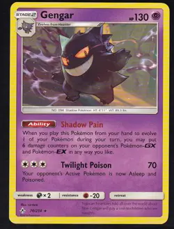 Gengar 70/214 Rare Unbroken Bonds Pokemon LP - Image 1