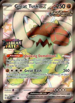 Great Tusk ex (Paldean Fates Stamped) 072 Holo - Pokemon Scarlet & Violet - NM - Image 1