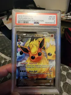 2016 POKEMON XY GENERATIONS RADIANT COLLECTION #RC28 FULL ART/FLAREON EX PSA 6 - Image 1
