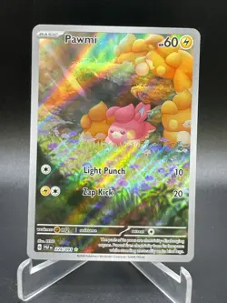 2024 Pokemon Paldean Fates TCG Pawmi 226/091 Holo Illustration Rare - Image 1